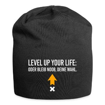 Améliorez votre vie ou restez noob, à vous de choisir - Bonnet en jersey - noir - Devant