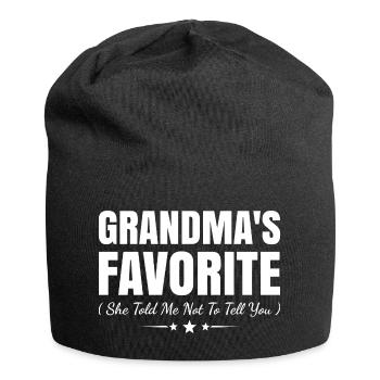 Grandma's Darling Grandchild Family Funny Saying - Jersey Beanie - black - Front