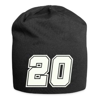 20 Zahl - Jersey-Beanie - Schwarz - Vorne