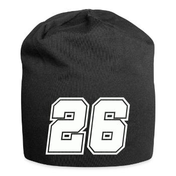 Zahl 26  - Jersey-Beanie - Schwarz - Vorne