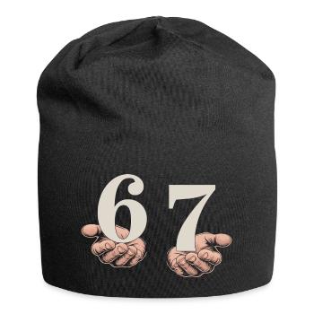 Mème 6-7 Gen Alpha | Slang Humour Tendance - Bonnet en jersey - noir - Devant