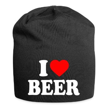 I Love Beer - Jersey-Beanie - Schwarz - Vorne