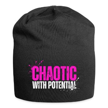 Chaotique avec du potentiel - Drôle de proverbe pour le chaos - Bonnet en jersey - noir - Devant