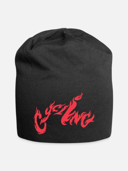 Cycling Flammen Schriftzug - Jersey-Beanie - Schwarz