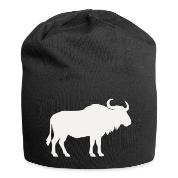 Silhouette du bison sauvage - Bonnet en jersey - noir - Devant