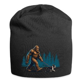 Boston Terrier Bigfoot Drôle drôle de Cryptide Amoureux - Bonnet en jersey - noir - Devant
