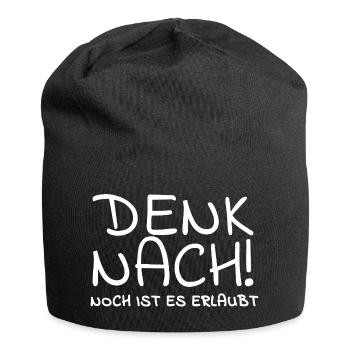 DenkNach - Jersey-Beanie - Schwarz - Vorne