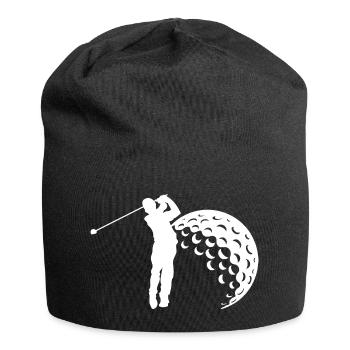 Golf Swing Silhouette - Jersey Beanie - black - Front
