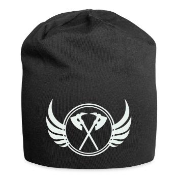Kreuzäxte mit Flügeln Emblem - Jersey-Beanie - Schwarz - Vorne