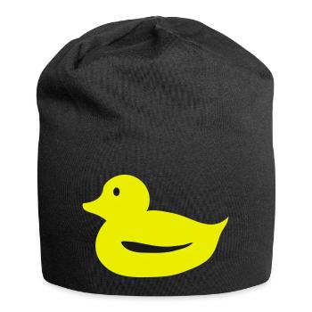 Badeente Ente Quietsche Entchen - Jersey-Beanie - Schwarz - Vorne