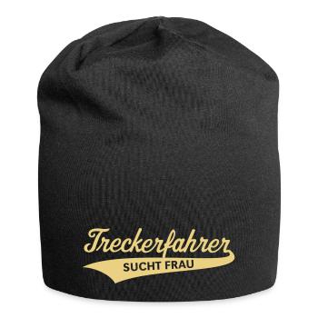 Treckerfahrer – Sucht Frau (Trecker / Traktor) - Jersey-Beanie - Schwarz - Vorne