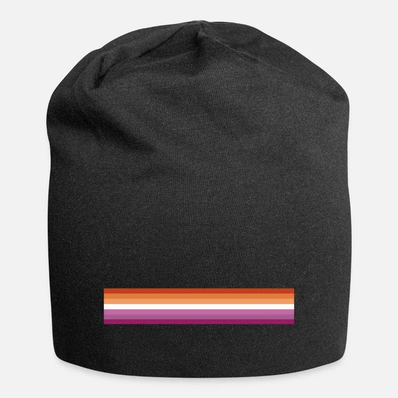 Drapeau de la fierté lesbienne - Bonnet en jersey - noir