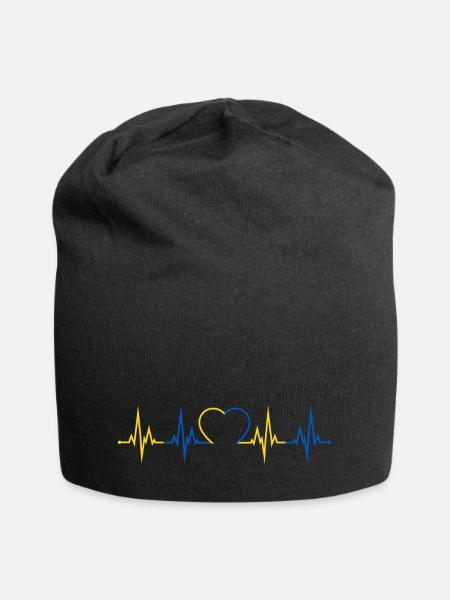 Ukraine Herzschlag - Jersey-Beanie - Schwarz