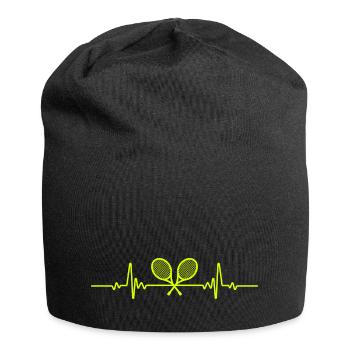 Heartbeat Racket Joueur de tennis - Bonnet en jersey - noir - Devant