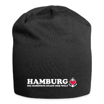 Hamburg Die schönste Stadt der Welt / Anker 2c - Jersey-Beanie - Schwarz - Vorne