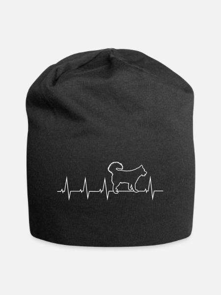 Husky - Herzschlag - Jersey-Beanie - Schwarz