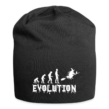 EVOLUTION HEXE Hexerei Zauberin Halloween Geschenk - Jersey-Beanie - Schwarz - Vorne