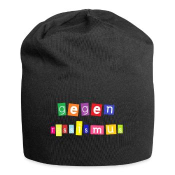 contre le racisme en blanc coloré - Bonnet en jersey - noir - Devant