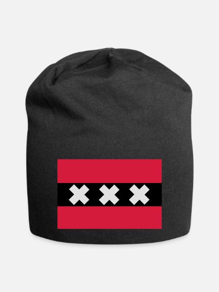 Drapeau de Amsterdam - Bonnet en jersey - noir