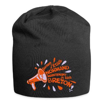 avant normand maintenant breton megaphone - Bonnet en jersey - noir - Devant