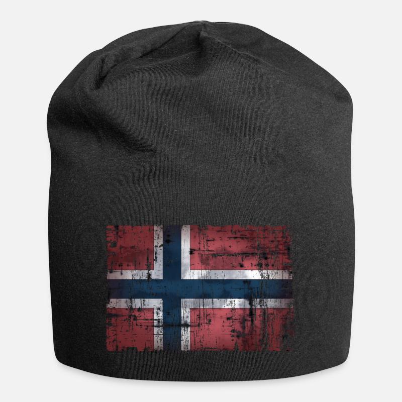 Norwegen - Jersey-Beanie - Schwarz