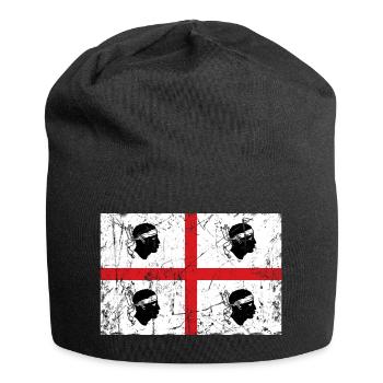 Sardinia flag vintage effect - Jersey Beanie - black - Front