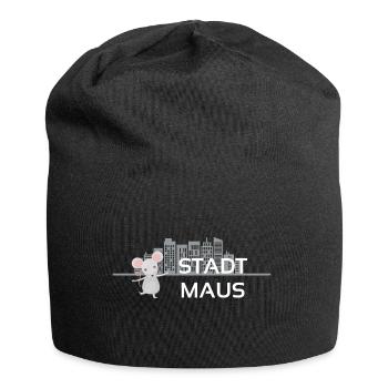Stadtmaus Skyline Geschenkidee - Jersey-Beanie - Schwarz - Vorne