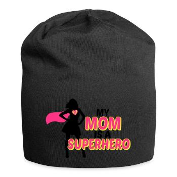 My mom is a Superhero - Bonnet en jersey - noir - Devant