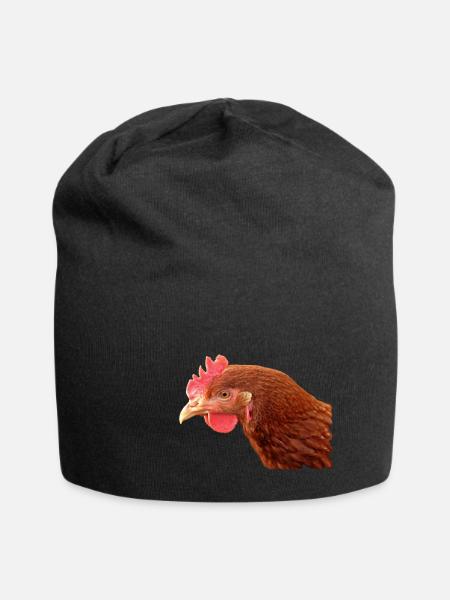 Legehuhn der Rasse Lohmann Brown - Jersey-Beanie - Schwarz