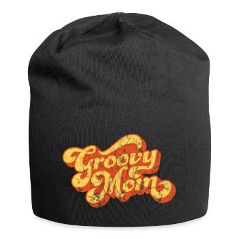 Groovy Mom - Vintage Style Design - Jersey Beanie - black - Front