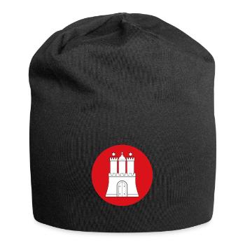 Hamburg Hansestadt Hafen Flagge Fahne - Jersey-Beanie - Schwarz - Vorne