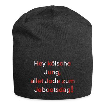 Kölsche Mundart alles gute zum Geburtstag - Jersey-Beanie - Anthrazit - Vorne