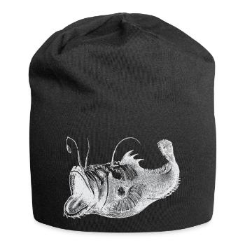 deep-sea fish white - Jersey Beanie - black - Front
