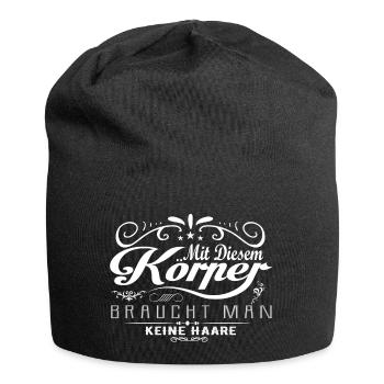 keine Haare, Glatze, Haarausfall Alt - Jersey-Beanie - Schwarz - Vorne