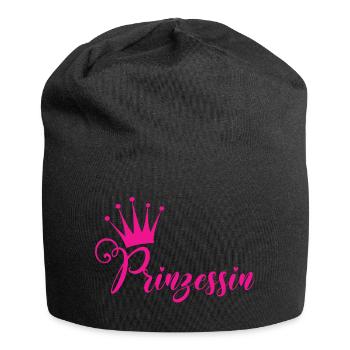 Prinzessin Krone pink - Jersey-Beanie - Schwarz - Vorne