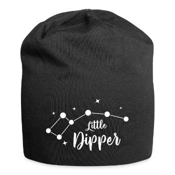 Kleine Wagen-Sterne - Jersey-Beanie - Schwarz - Vorne