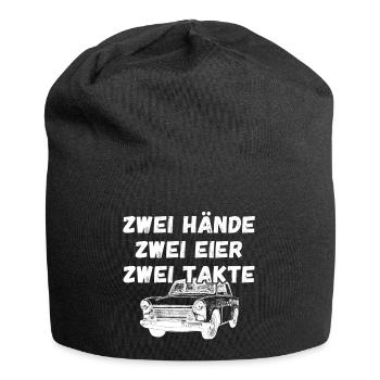  Zwei Hände Zwei Eier Zwei Takte Spruch - Jersey-Beanie - Schwarz - Vorne