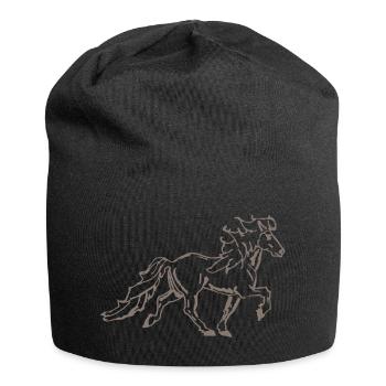 Noble Icelandic horse in tölt 7 - Jersey Beanie - black - Front