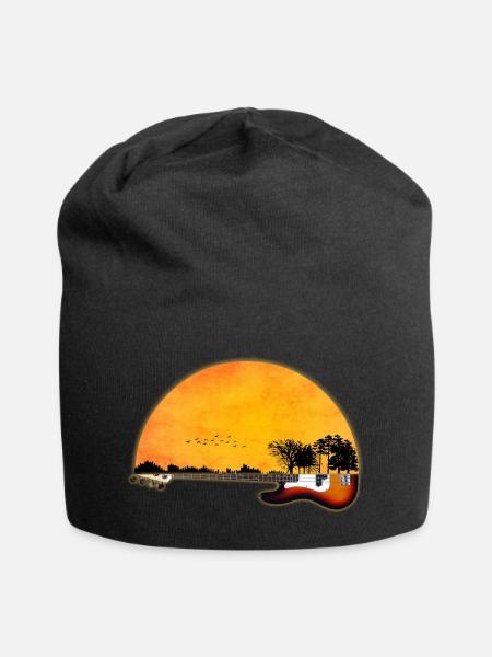 nature guitar - Jersey Beanie - black