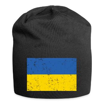 Ukraine Flag Distressed - Jersey Beanie - black - Front