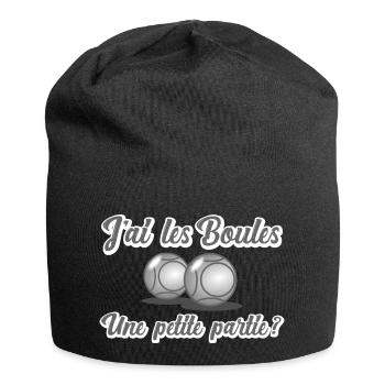 j ai les boules - pétanque - Bonnet en jersey - noir - Devant
