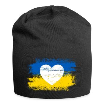 Ein Herz für die Ukraine - Jersey-Beanie - Schwarz - Vorne