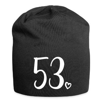 Süße Nummer 53, 53 Jahre alt, Geschenk zum 53. Geburtstag - Jersey-Beanie - Schwarz - Vorne