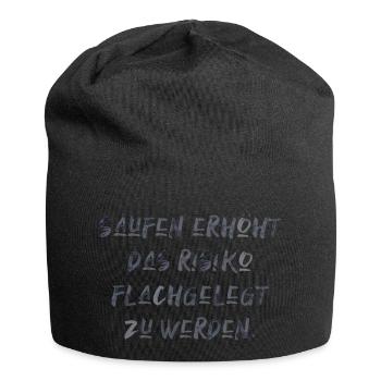 saufen flachgelegt werden Spaß Urlaub Sommer Sonne - Jersey-Beanie - Schwarz - Vorne
