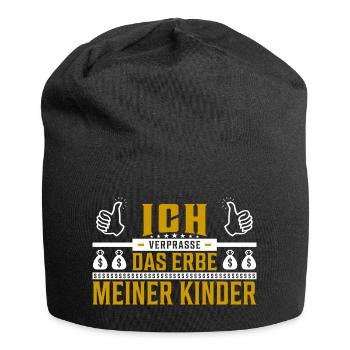 Ich verprasse das Erbe meiner Kinder Spruch - Jersey-Beanie - Schwarz - Vorne