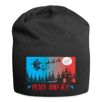Paix et joie - Bonnet en jersey - noir - Devant