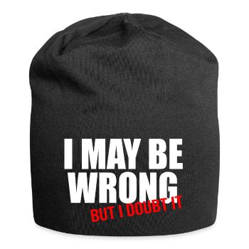 Je peux me tromper mais j’en doute - Bonnet en jersey - noir - Devant