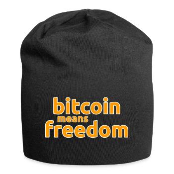 bitcoin means freedom - Jersey-Beanie - Schwarz - Vorne