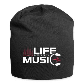 Life Sounds Better With Music - Jersey Beanie - black - Front