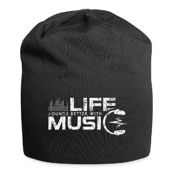 Life Sounds Better With Music Headphone - Jersey Beanie - black - Front